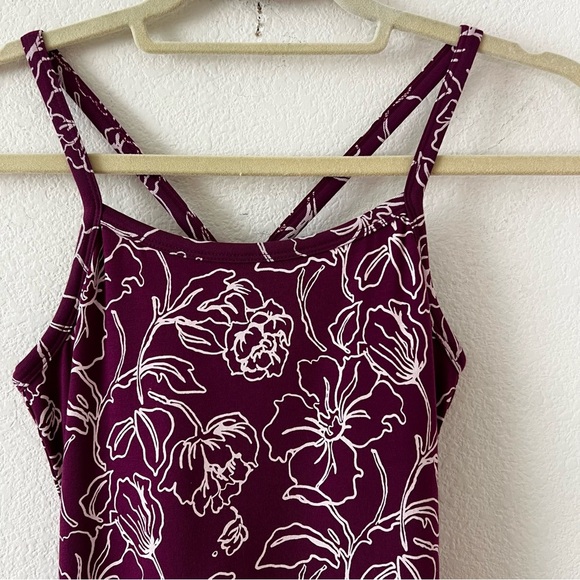 NWOT Pact Fit & Flare Midi Dress Looking Glass Floral Sangria  SZ XS - Picture 7 of 15